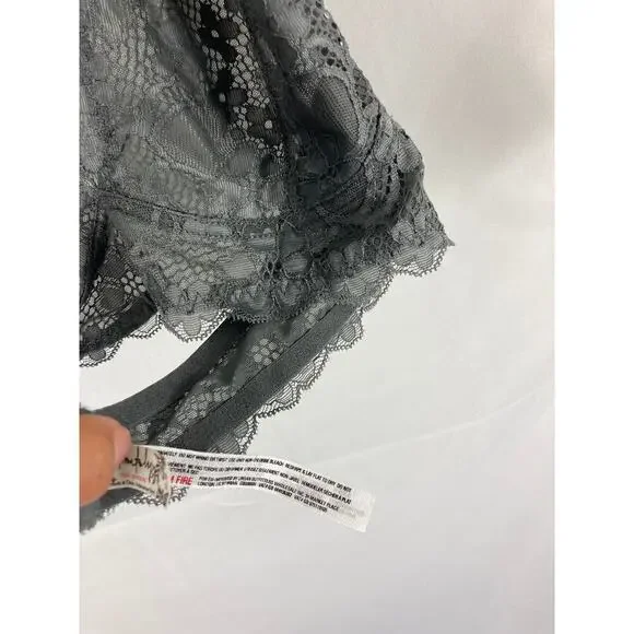 Free People Womens Gray Galloon Lace Halter Bra size medium - Picture 5 of 6